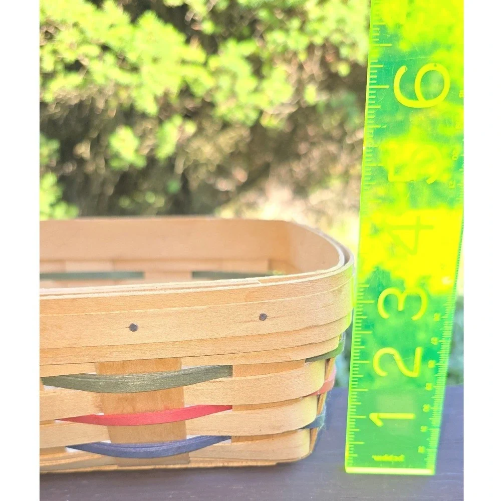 Longaberger 1999 Medium Desk Organizer Basket Woven Accent Strips